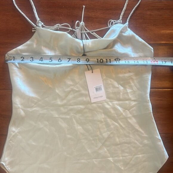 NWT 100% Silk Cinq a sept braided marta cowl neck cami Light Plaster Size XS - Picture 7 of 9